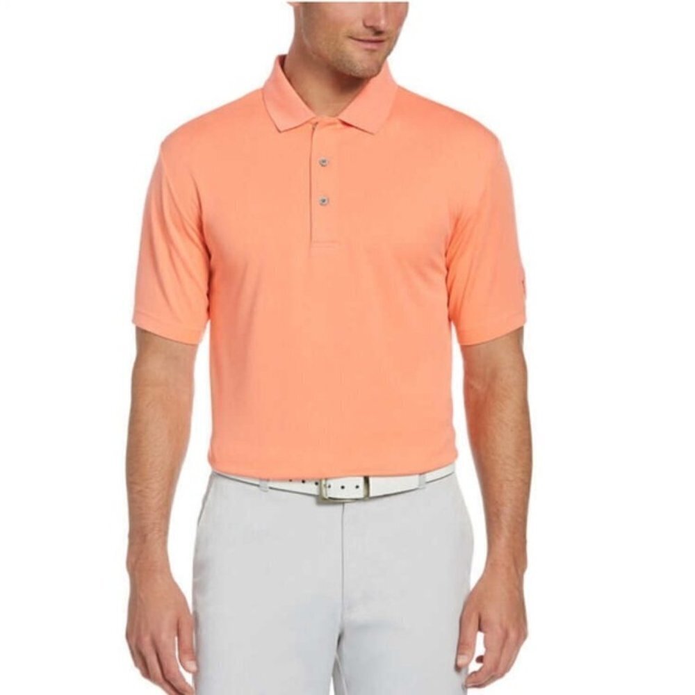 PGA TOUR AIRFLUX SOLID MESH SHORT SLEEVE GOLF POLO SHIRT Large